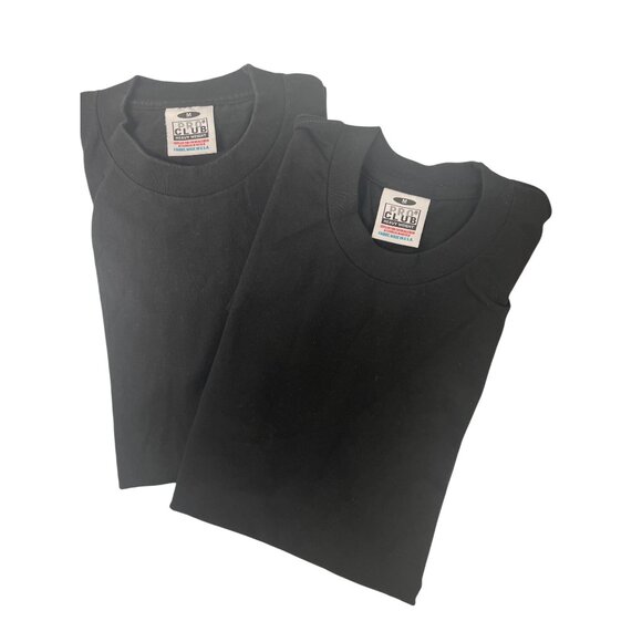 Pro Club Bundle of 2 Heavyweight Black T-Shirts 100% Cotton Made In USA - Picture 1 of 5